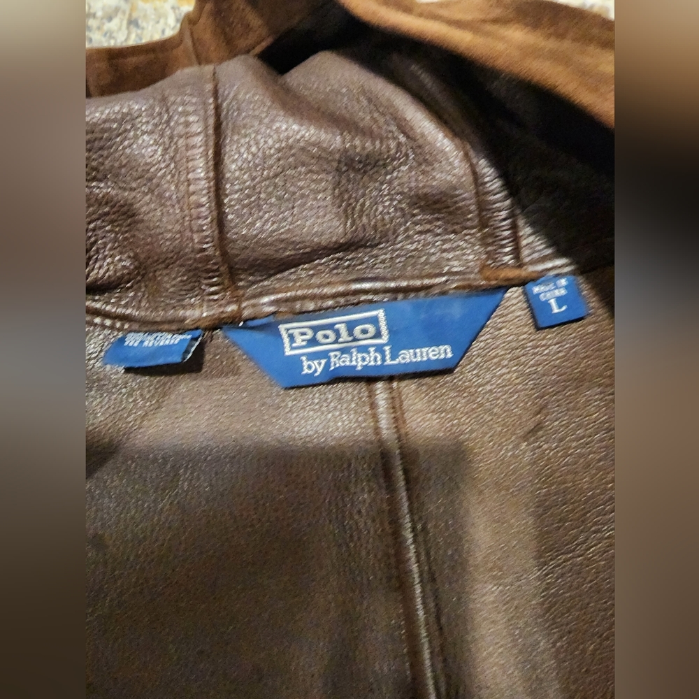Ralph Lauren polo Vintage Leather Duffle coat hoodie Excellent condition Trench - Picture 3 of 12